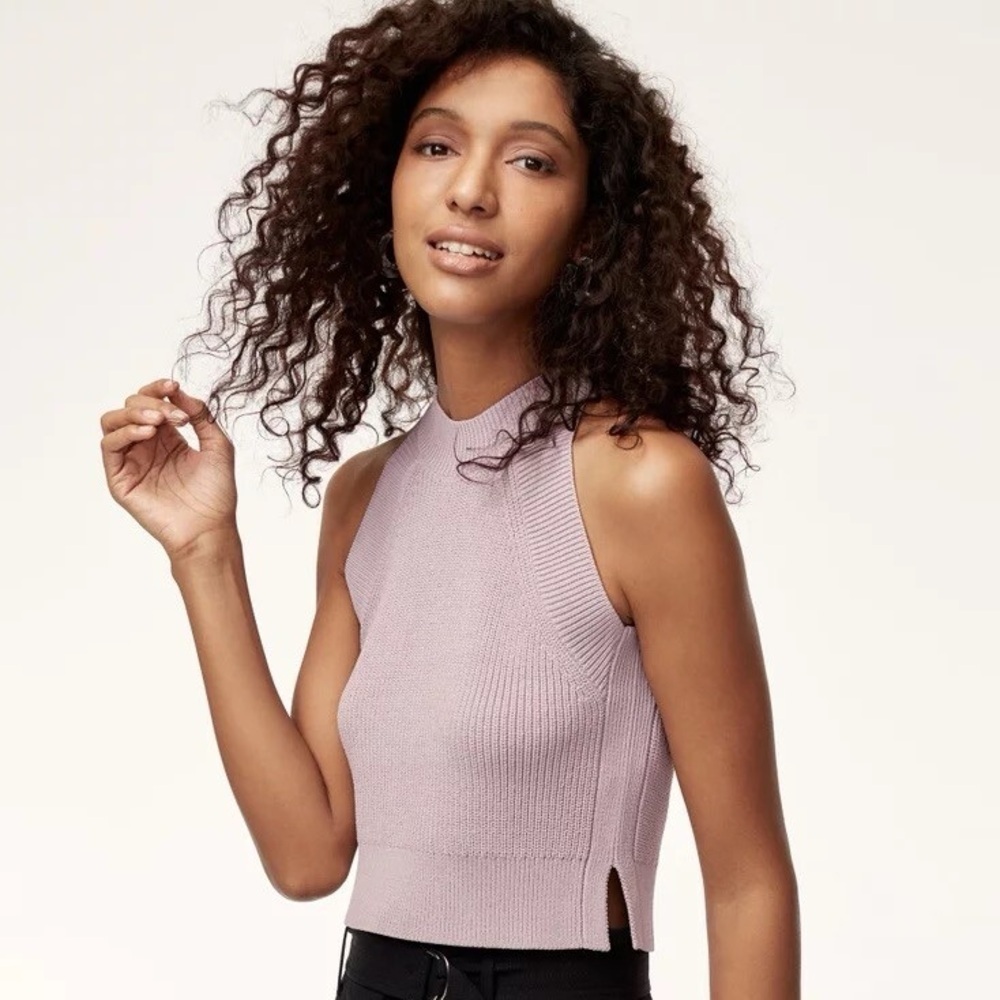 Aritzia Wilfred Crevier Knit Tank Top Sweater Halter in light purple size small